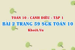 Bài 2 trang 59 SGK Toán 10 tập 1 Cánh Diều